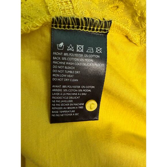 Anthropologie James Coviello Burnham Eyelet Lace Top Yellow Size Small - Picture 13 of 13